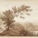 Lake Albano with the Goatherd. Verso: Study of Trees